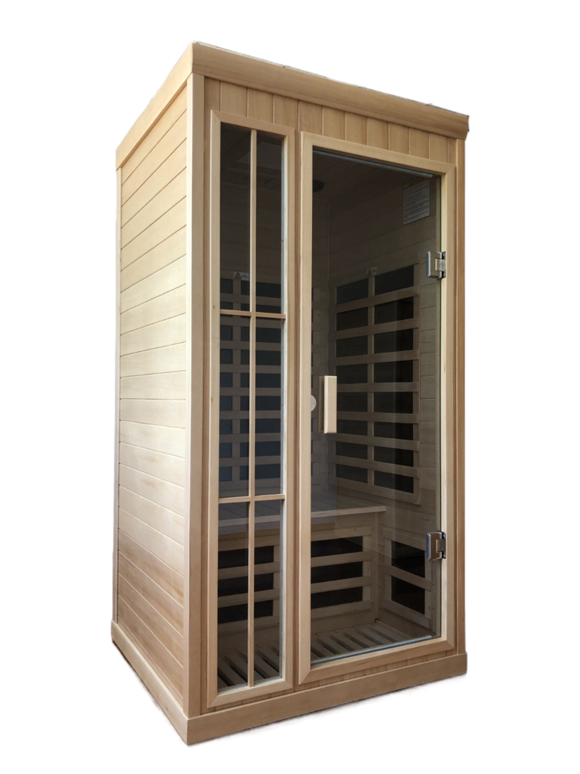 1-2 Person Infrared Home Sauna in Hemlock, Deluxe Version with LED and Bluetooth