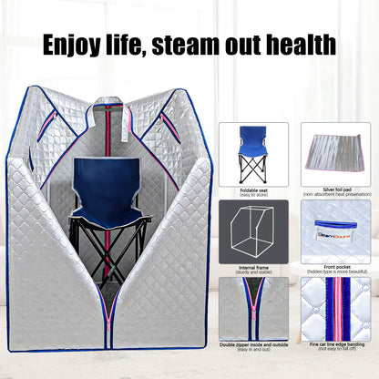 Portable Sauna for Home, Personal Steam Sauna Tent, Chair and Remote Included for Home