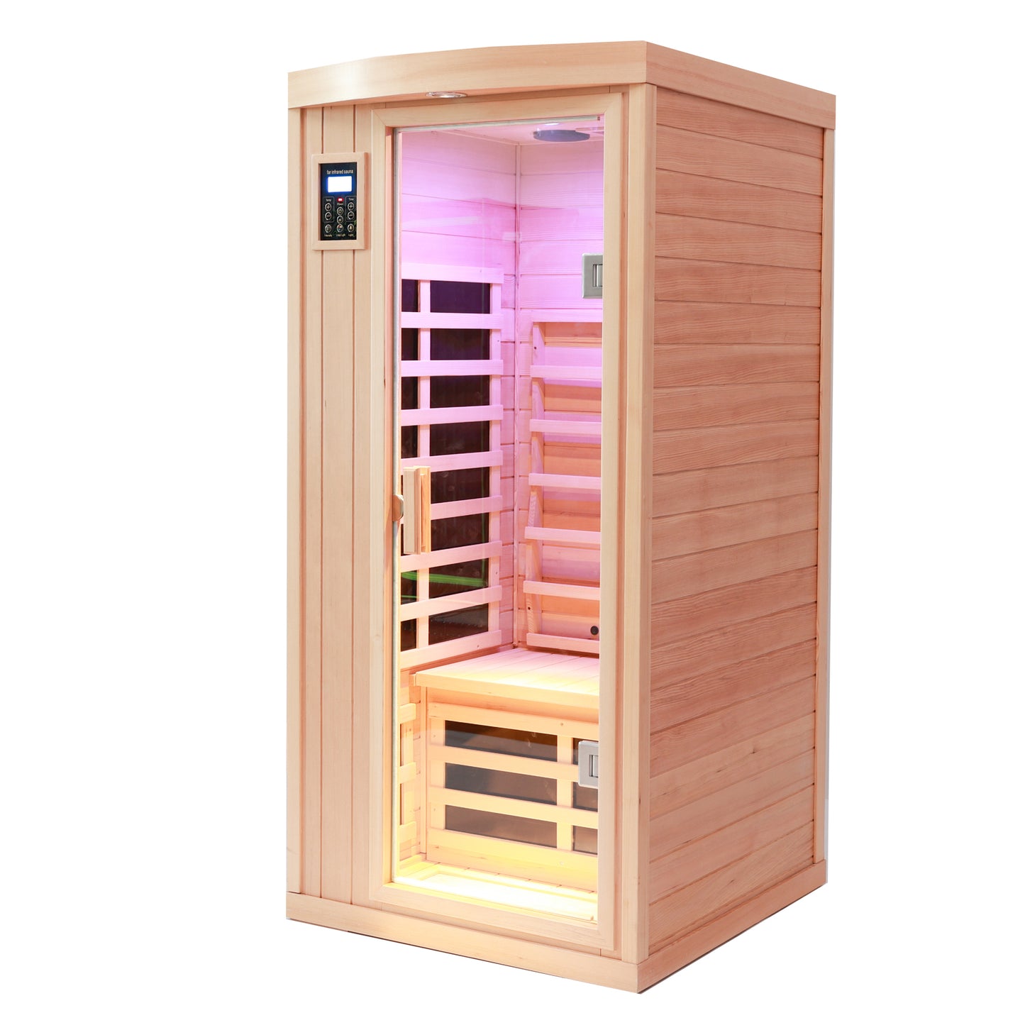 One Person Infrared Home Sauna in Hemlock, LED and Bluetooth