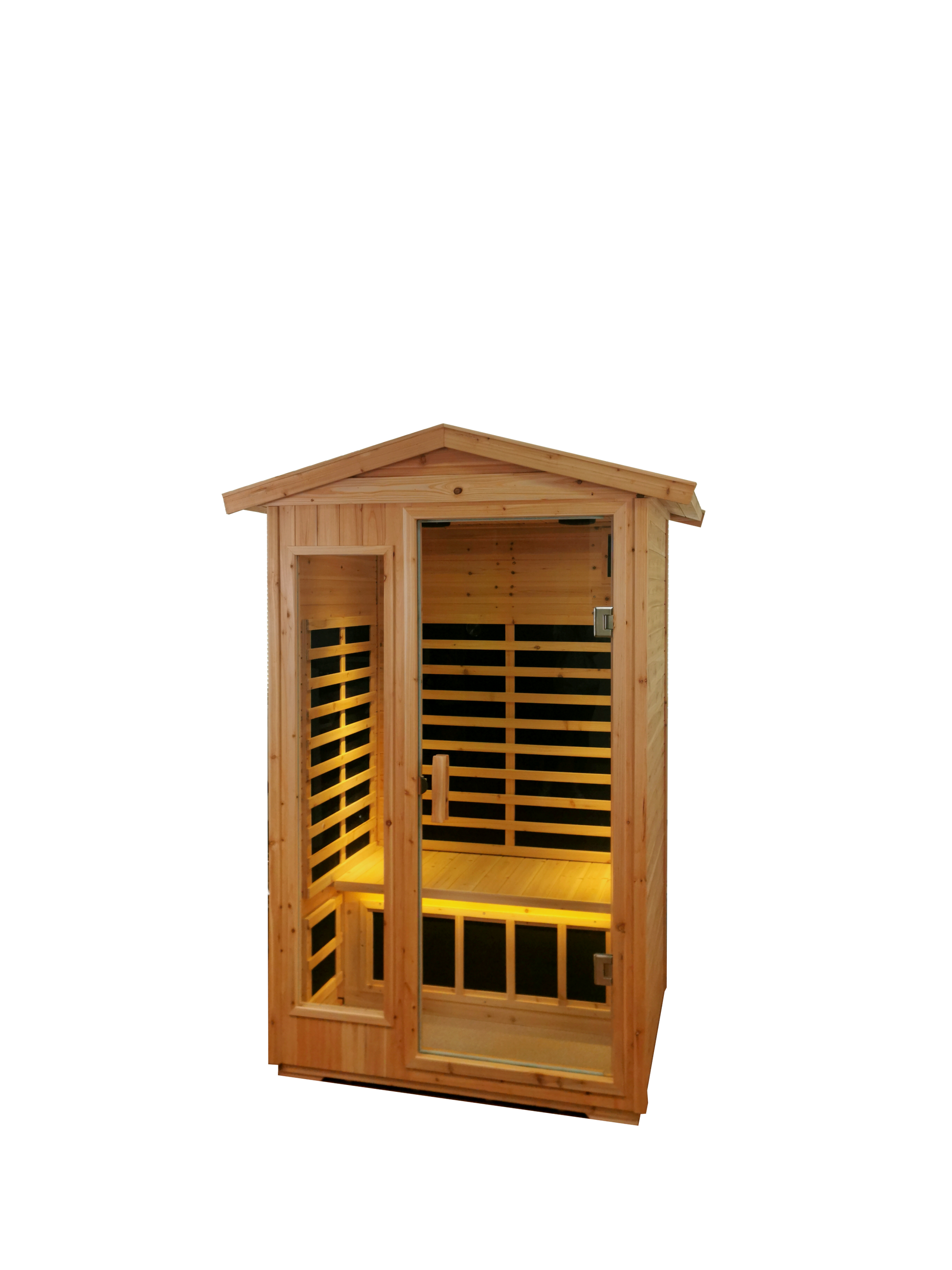 2 Person Far Infrared Sauna, Old Fir Indoor/Outdoor Home Sauna