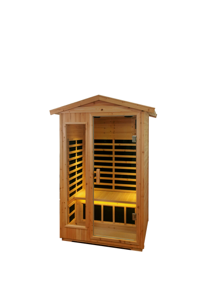 2 Person Far Infrared Sauna, Old Fir Indoor/Outdoor Home Sauna