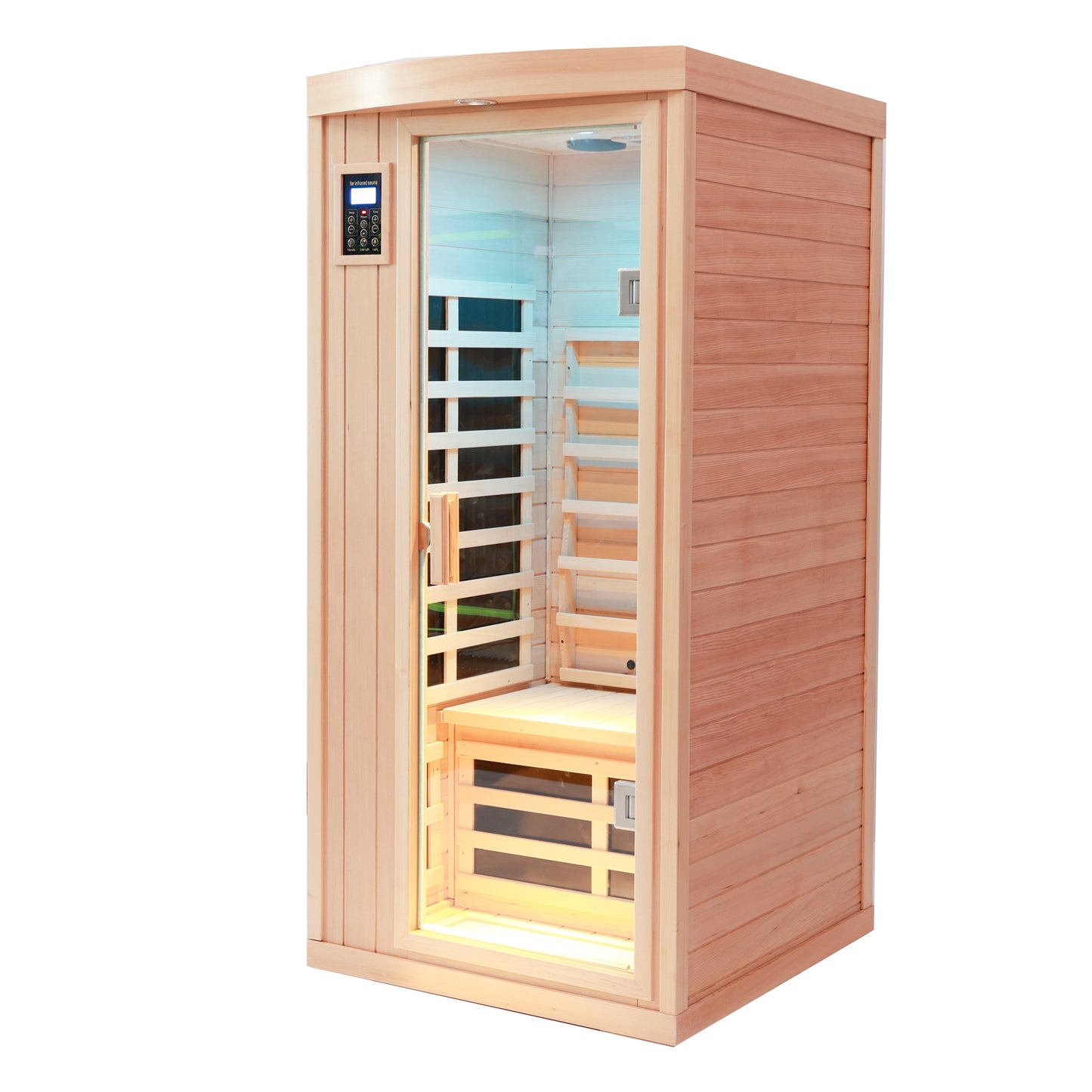 One Person Infrared Home Sauna in Hemlock, LED and Bluetooth