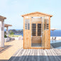 4 Person Outdoor Infrared Sauna, Old Fir with Bluetooth and LED