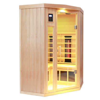 2-3 Person Far Infrared Sauna, Pentagonal Hemlock at Home Sauna