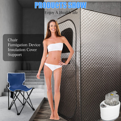 Portable Sauna for Home, Personal Indoor Steam Tent with Chair and Remote