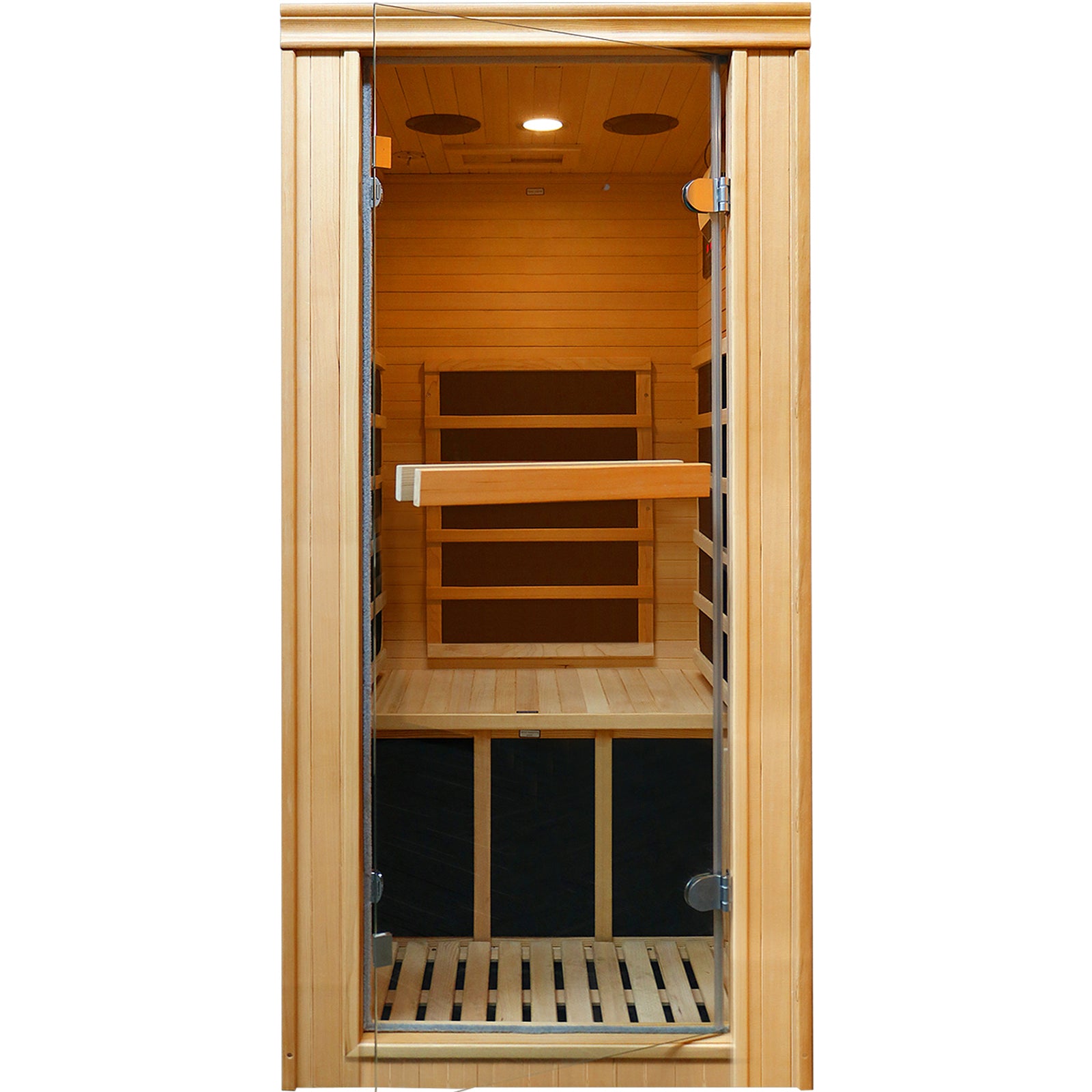 1 Person Far Infrared Sauna for Home, Personal Hemlock Sauna with Bluetooth