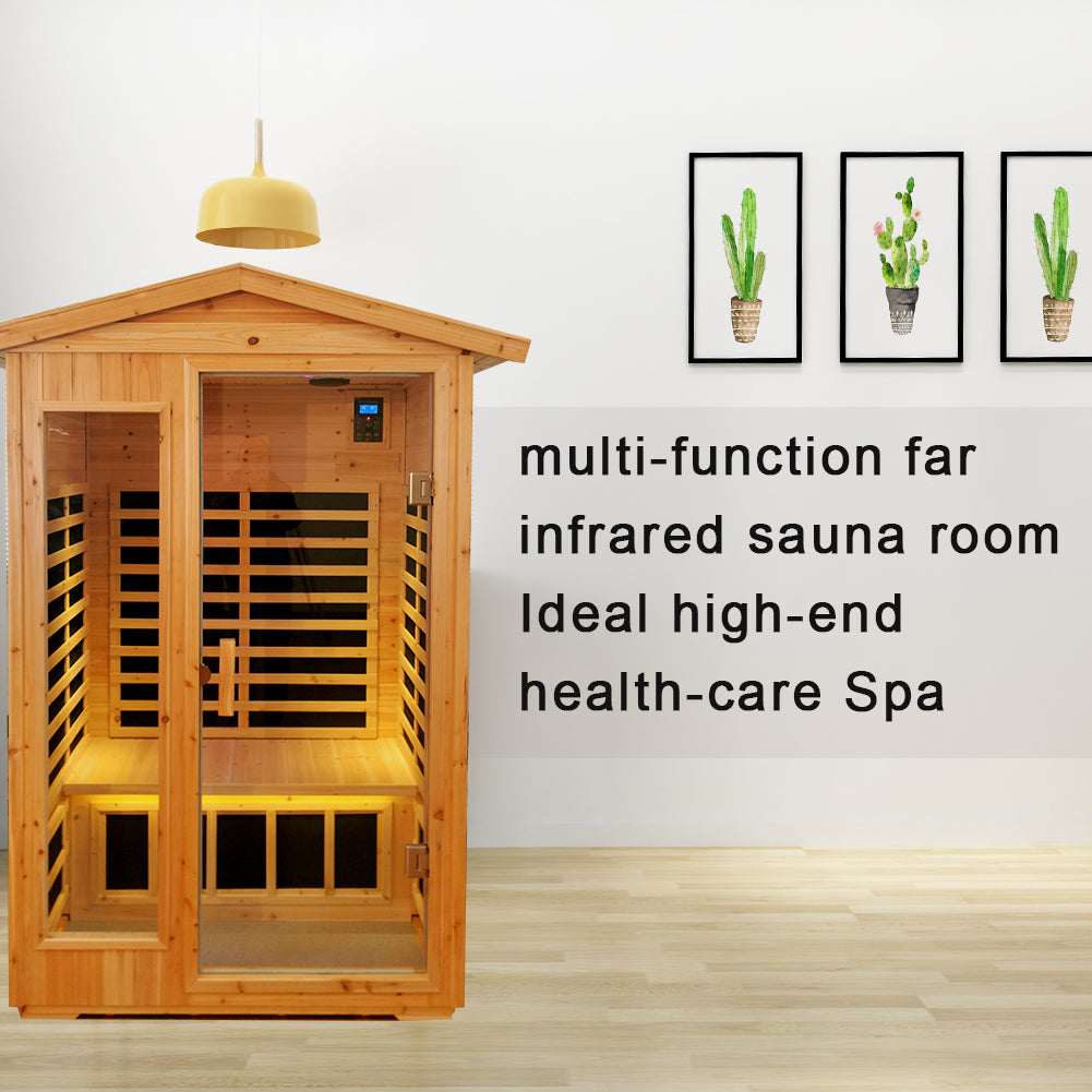 2 Person Far Infrared Sauna, Old Fir Indoor/Outdoor Home Sauna