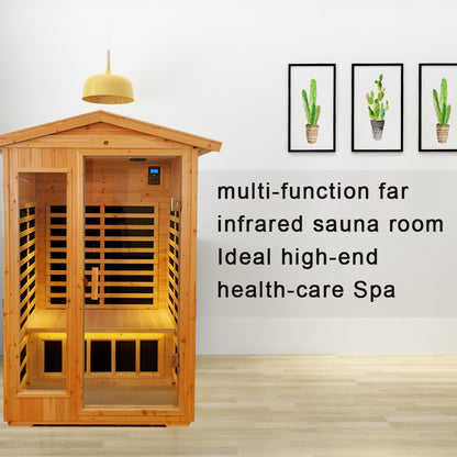 2 Person Far Infrared Sauna, Old Fir Indoor/Outdoor Home Sauna