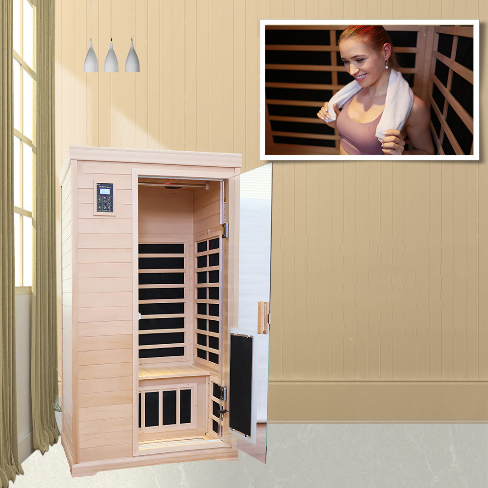 2 Person Sauna, Far Infrared Hemlock Indoor Sauna Room