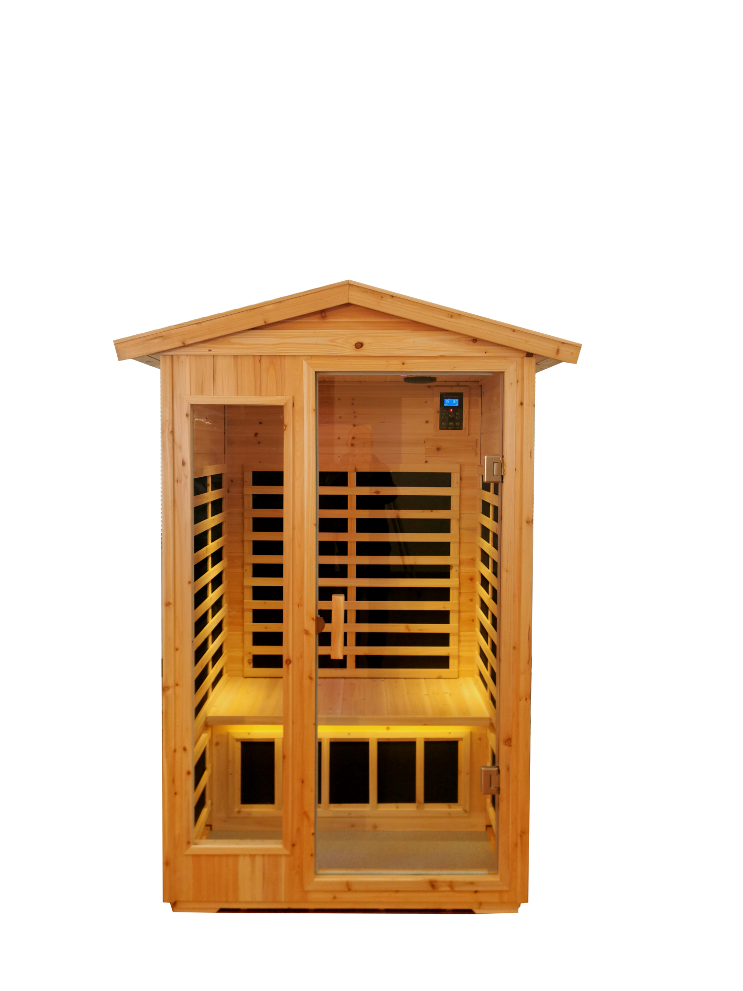 2 Person Far Infrared Sauna, Old Fir Indoor/Outdoor Home Sauna