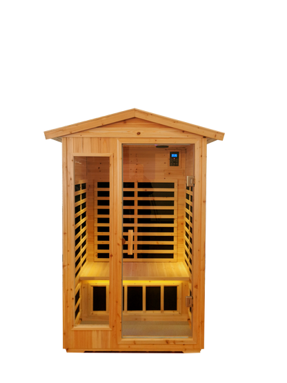 2 Person Far Infrared Sauna, Old Fir Indoor/Outdoor Home Sauna