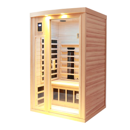 2 Person Infrared Home Sauna in Hemlock, LED and Bluetooth