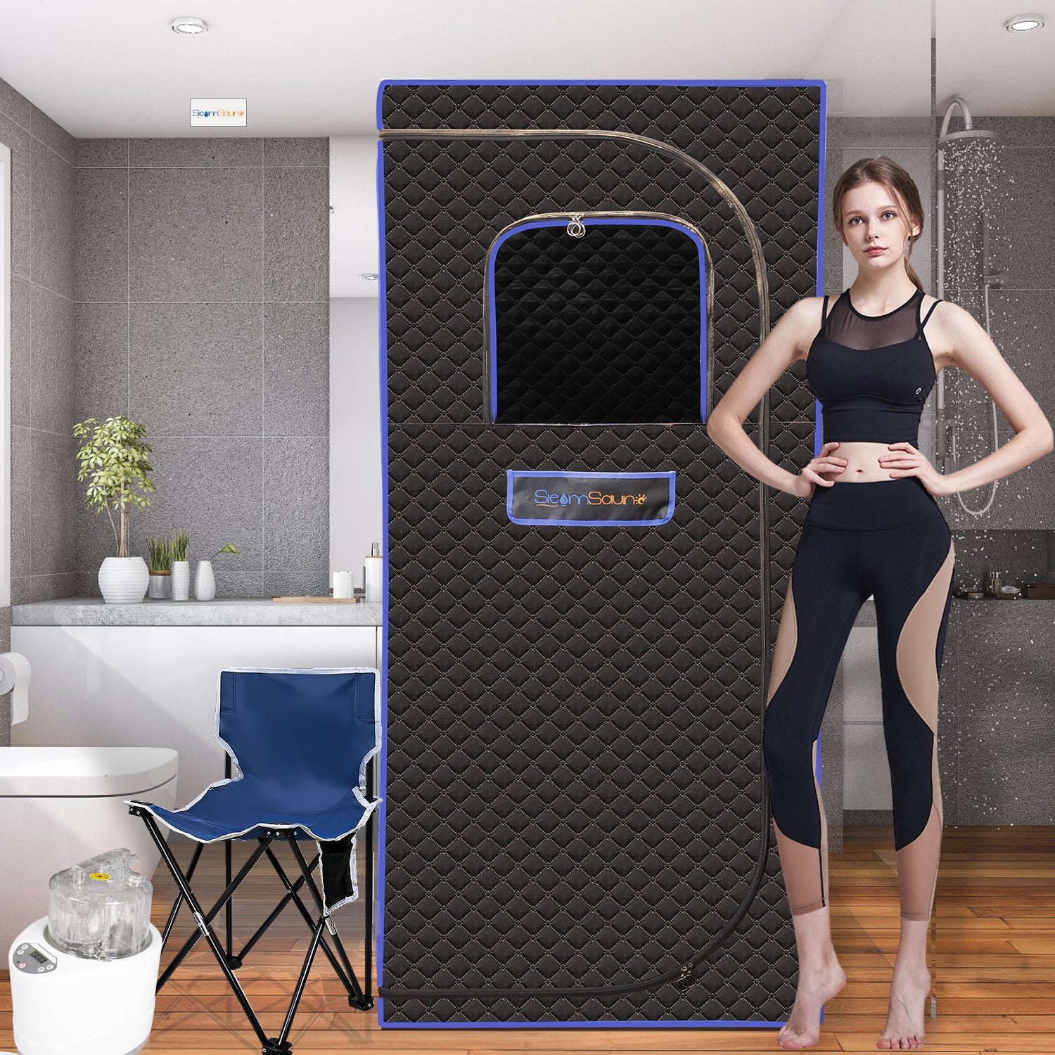 Portable Sauna for Home, Full Size Personal Sauna, Indoor Steam Tent with Chair and Remote