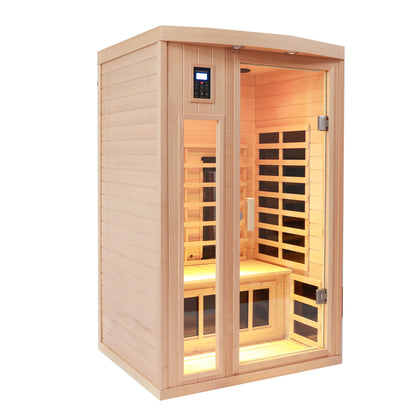 2 Person Infrared Home Sauna in Hemlock, LED and Bluetooth