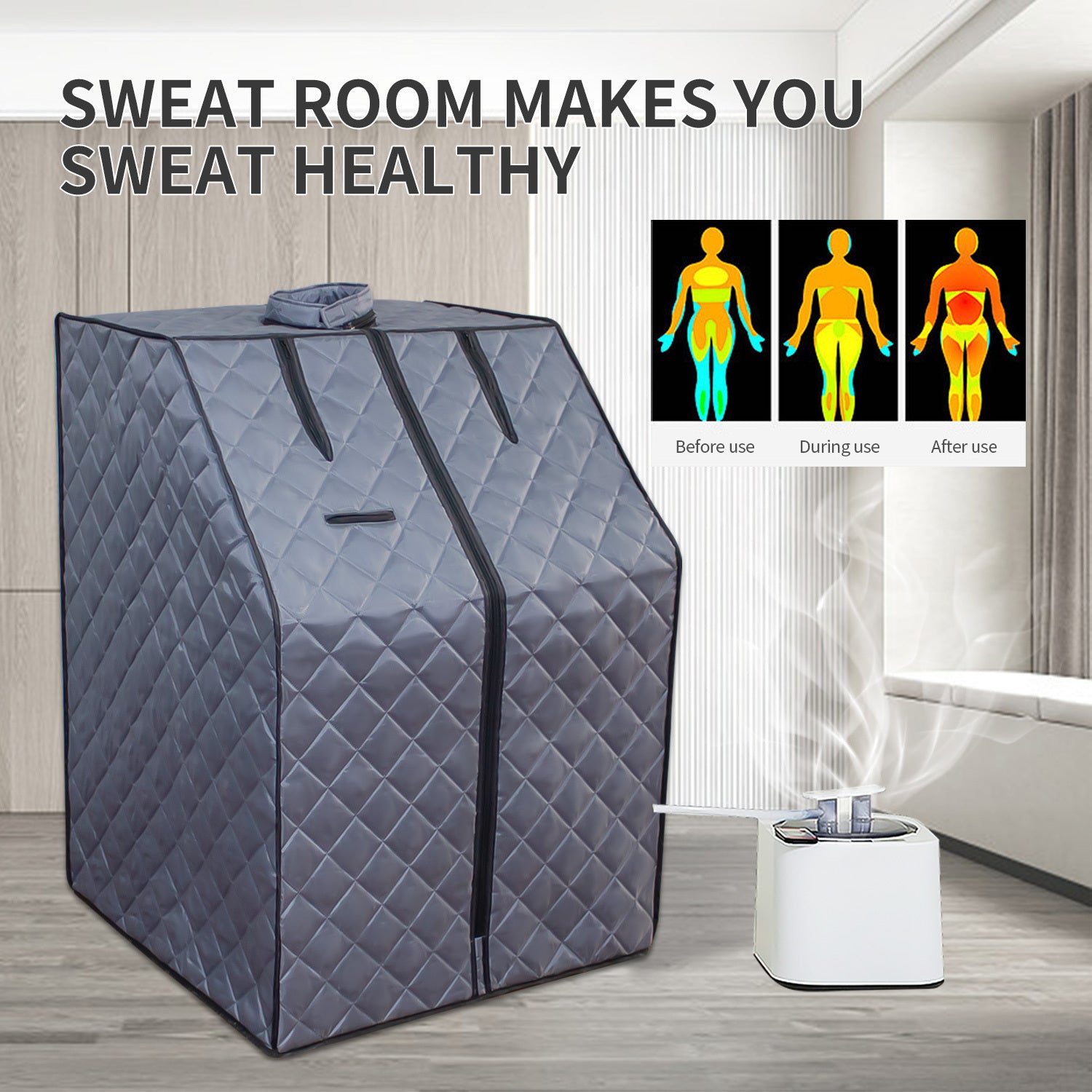 Portable Sauna for Home, Personal Steam Sauna Room, Chair and Remote Included for Home