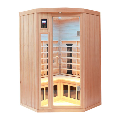 2-3 Person Far Infrared Sauna, Pentagonal Hemlock at Home Sauna